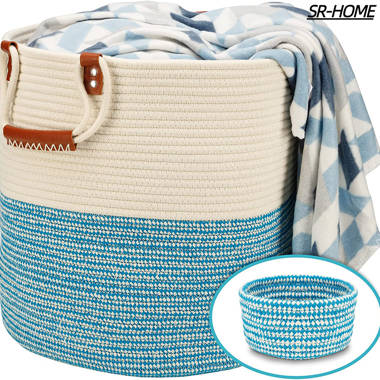 Blue discount blanket basket